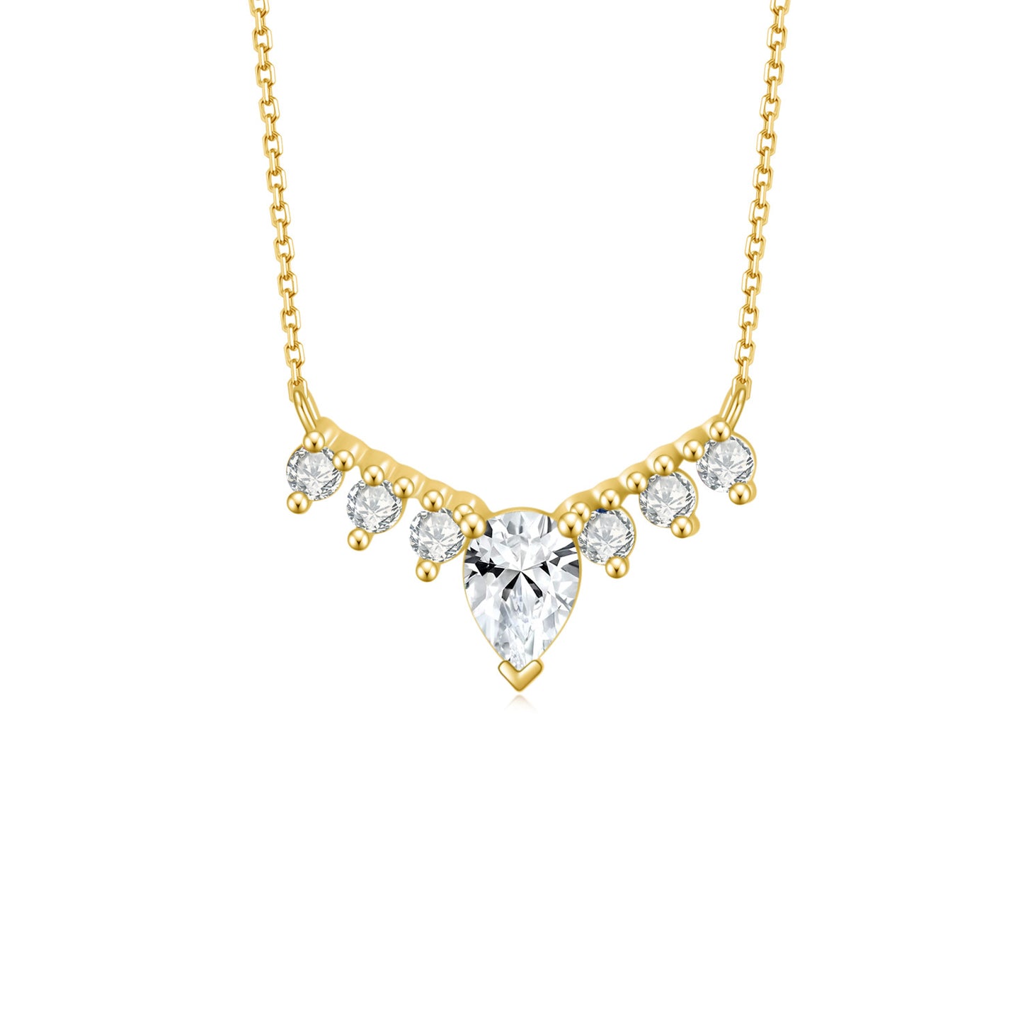 Moissanite Pendant Korean Style ins Elegant Collarbone Chain Full Body10/14/18k White Gold Rose Gold Yellow Gold Necklace