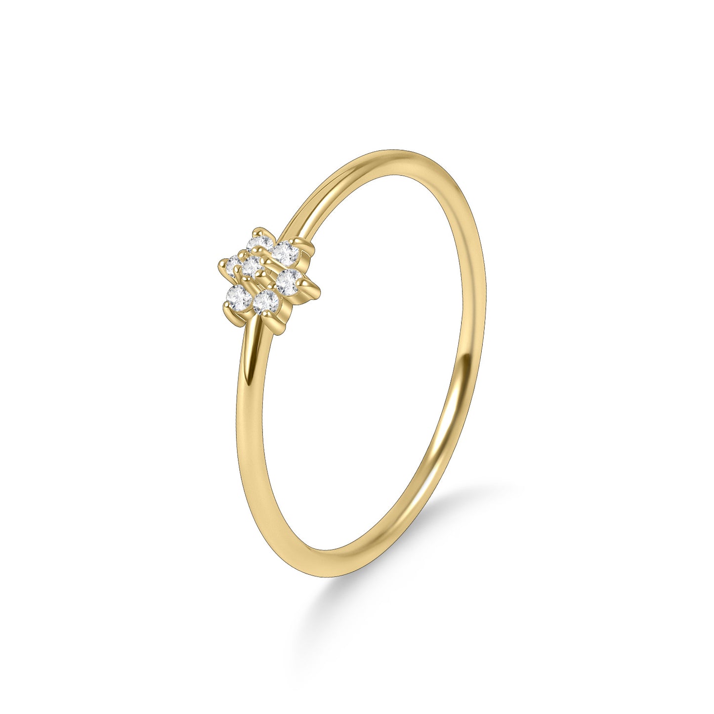 Exquisite Export Rings s925Sterling Silver Moissanite Inlaid Jewelry for Women, Golden Dawn Series Small Ring, Fresh Style