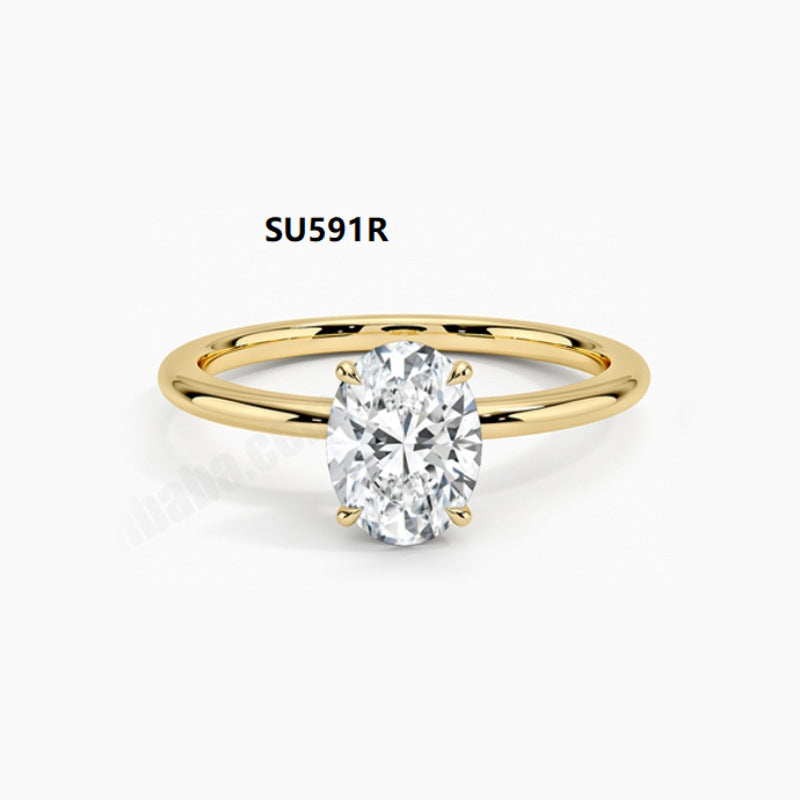 Simple Temperament9/10/14/18k Gold Ring with Moissanite1Carat Wedding Ring Hot-Selling Plain Gold Ring