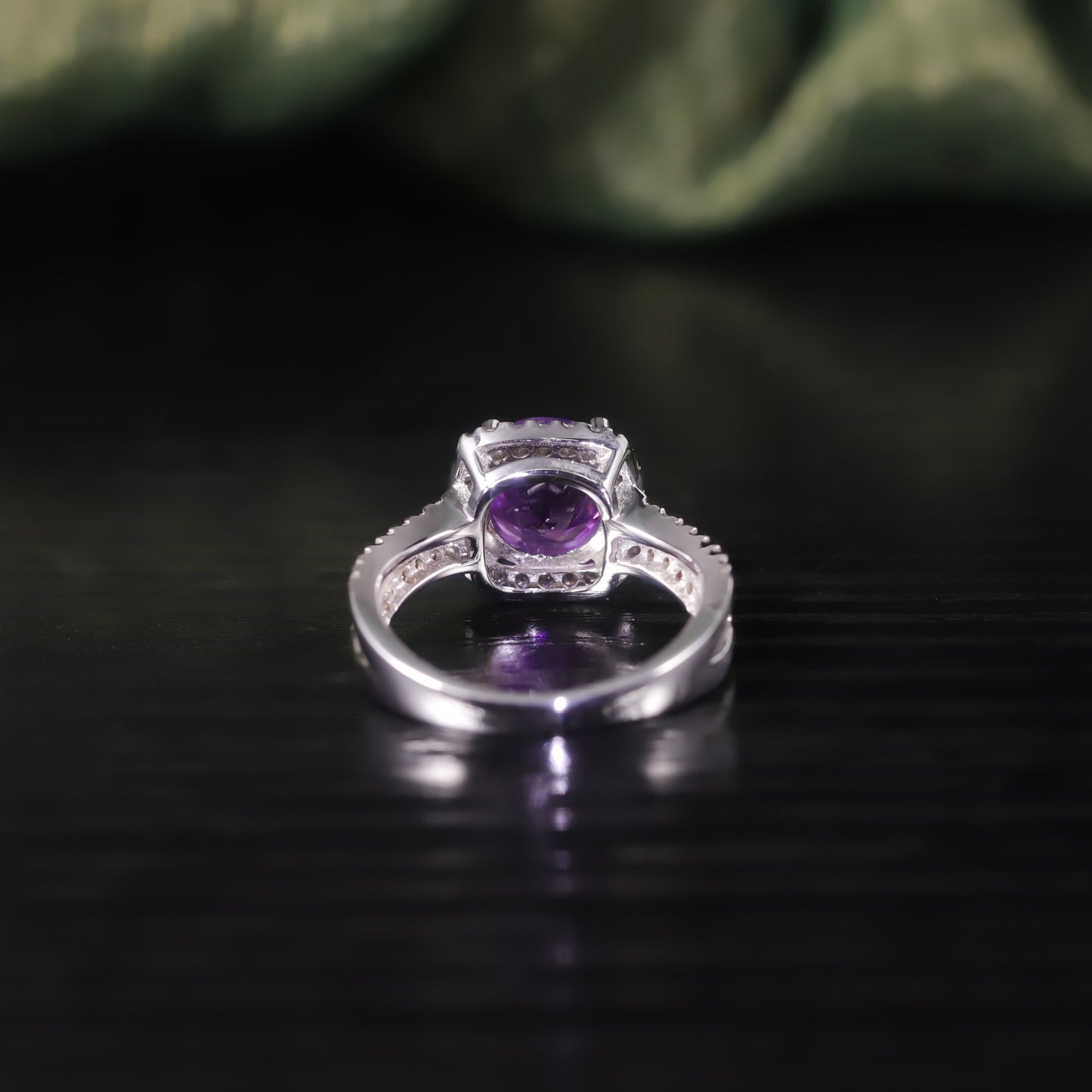 Unique Designer Rings s925Sterling Silver Gemstone Ring Natural Topaz Amethyst Ring