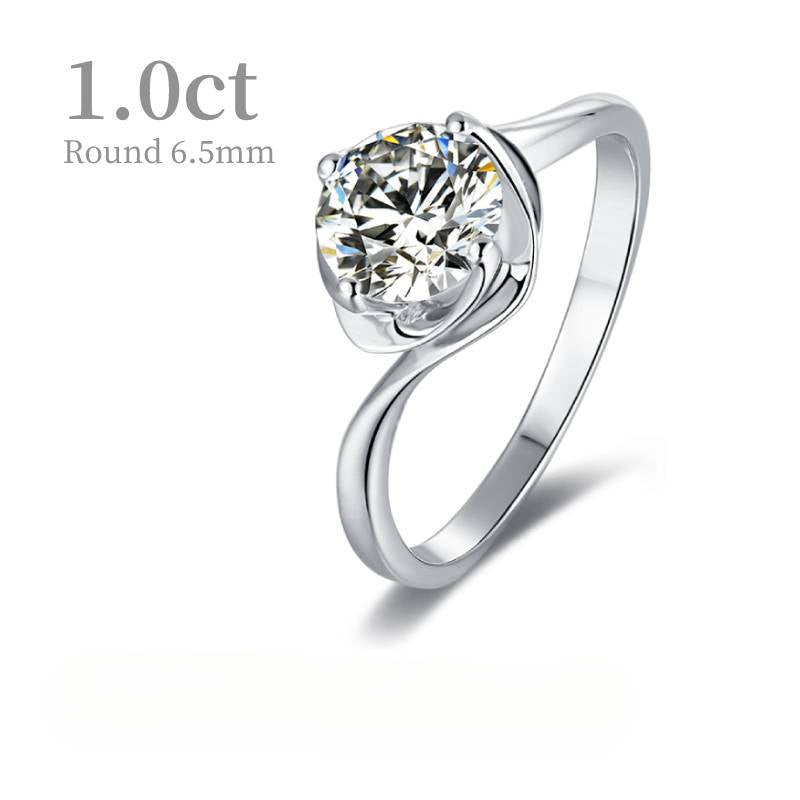 1Carat Moissanite Wedding Ring Simple Fashion Minimalist Style Jewelry9/10/14/18k Gold Rose Gold Yellow Gold Ring