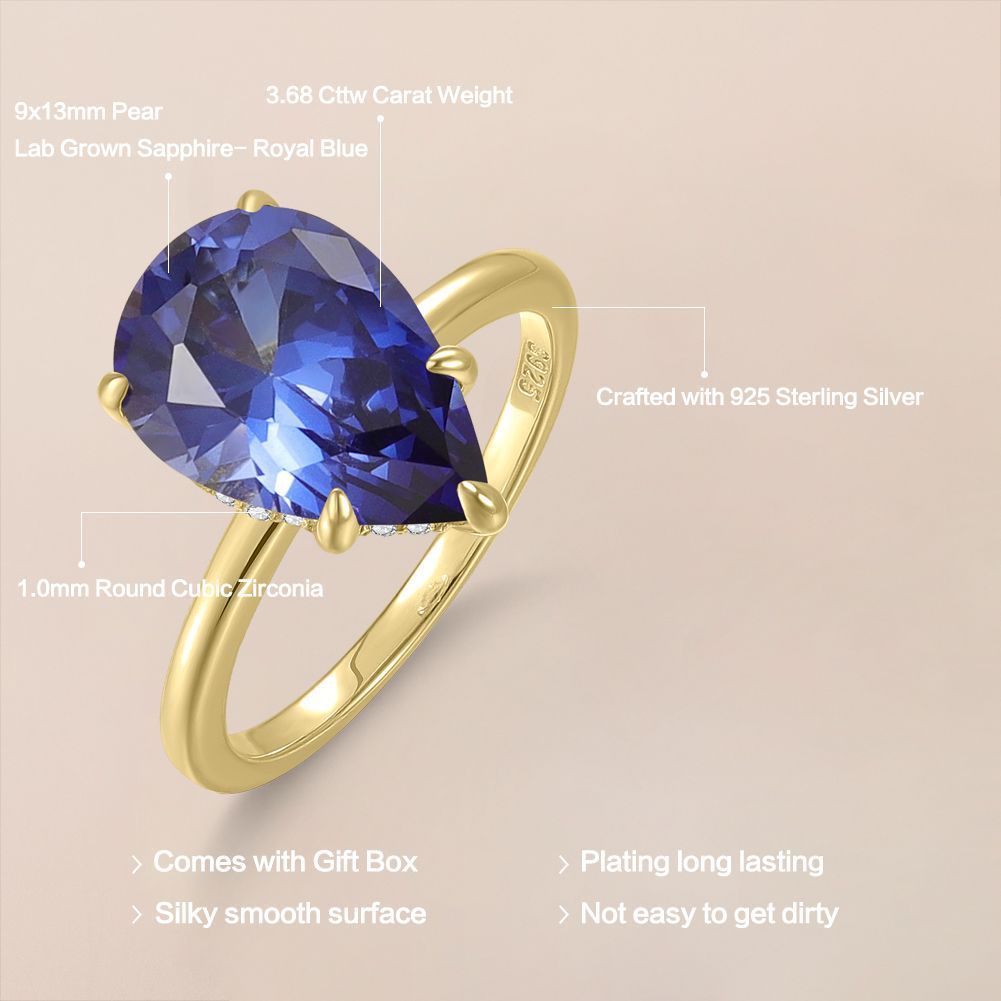 Simple s925Sterling Silver Ring Set with Cultivated Royal Sapphire and Amethyst3.6ct Gold Ring Jewelry Wholesale