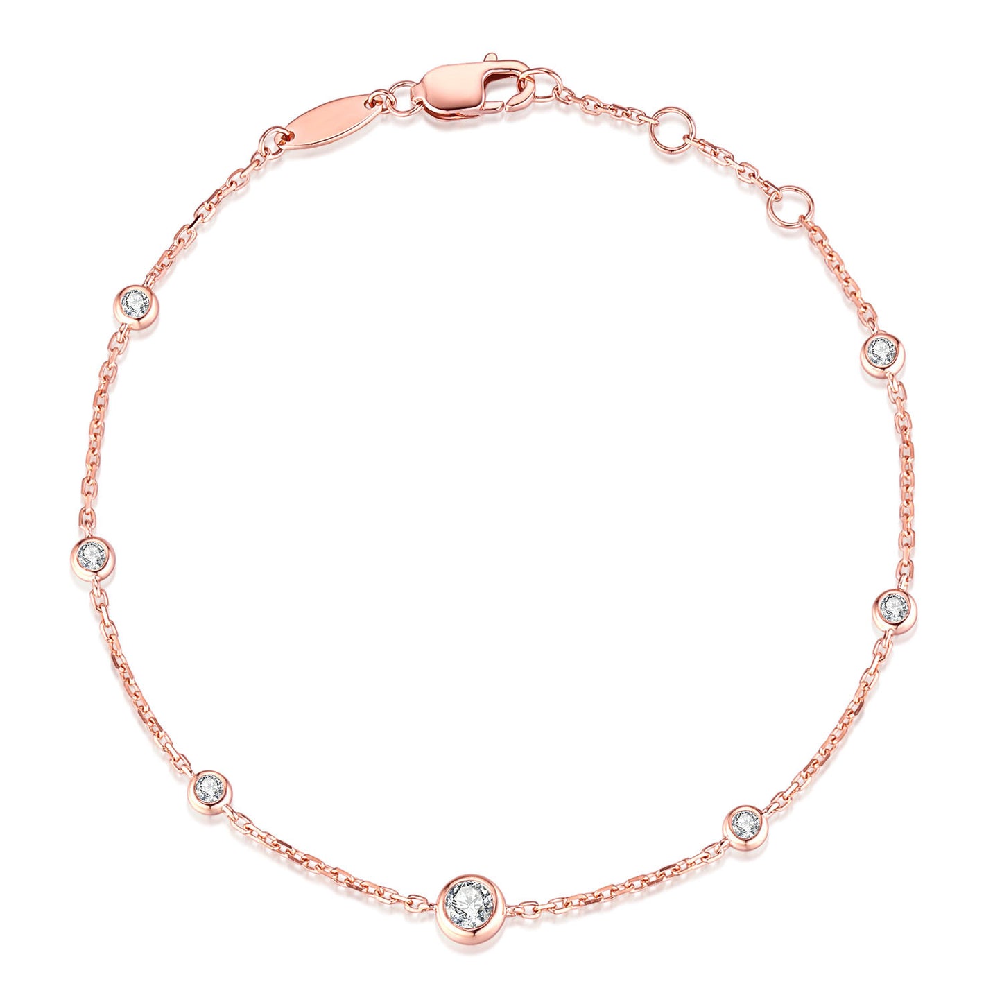 Fashion ins Wind18k Women's round Diamond Rose Gold Bracelet k Gold Bracelet Fresh
