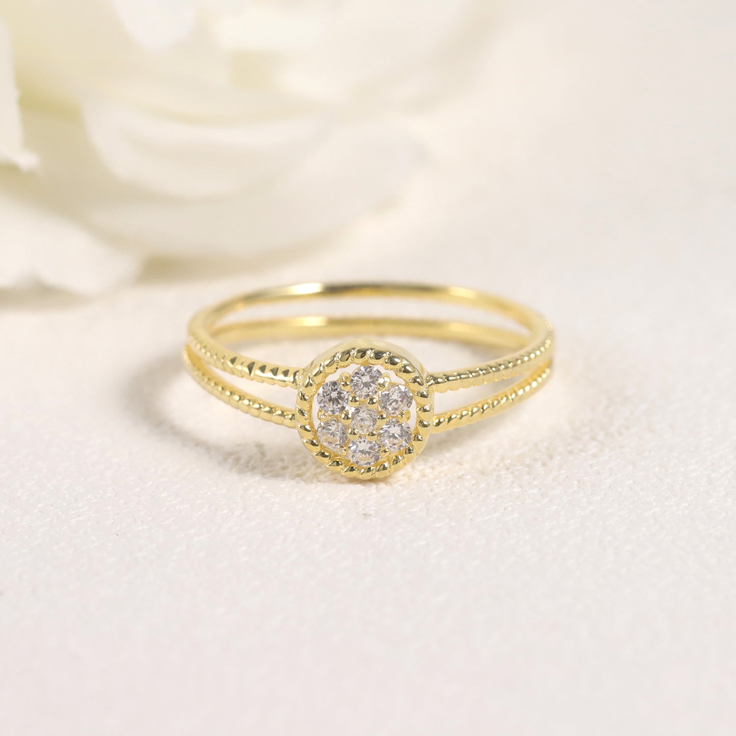Double Ring Niche Unique Ring Golden Dawn Series s925Sterling Silver Moissanite Ring Knot Bracelet New Style