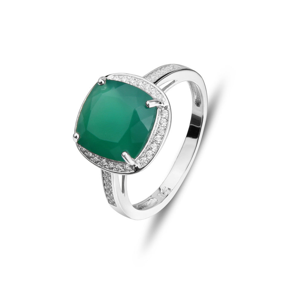 Fashion Natural Topaz Ring for Women Light Luxury High-End Sense s925Silver Inlay10*10mm Natural Gemstone Ring