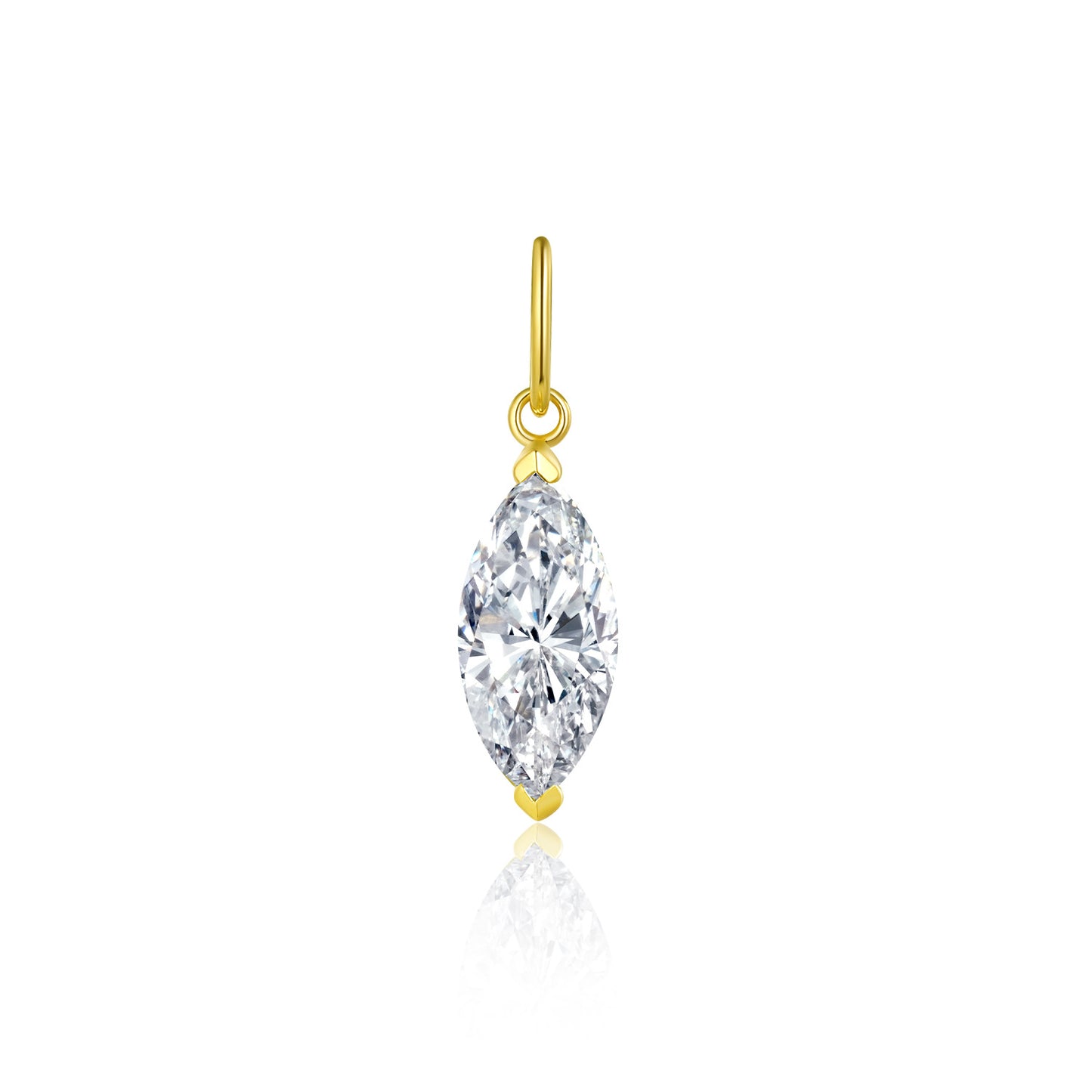 Minimalist Style Irregular Shape18k Lab-grown Diamond Pendant0.5Carat Diamond Gold Necklace Single Diamond Couple Gift