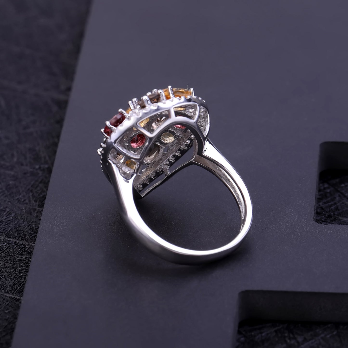 Factory Direct Supply Natural Gemstone Pure Silver Ring Fashion Retro Inlaid Natural Gemstones s925Silver ring