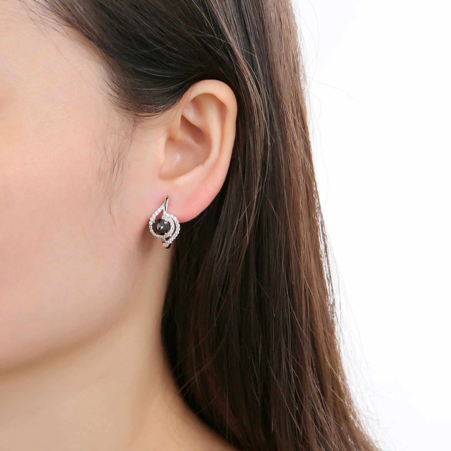 Wind natural crystal topaz earrings s925Sterling Silver Inlaid Garnet Sapphire Earrings Exquisite New Style