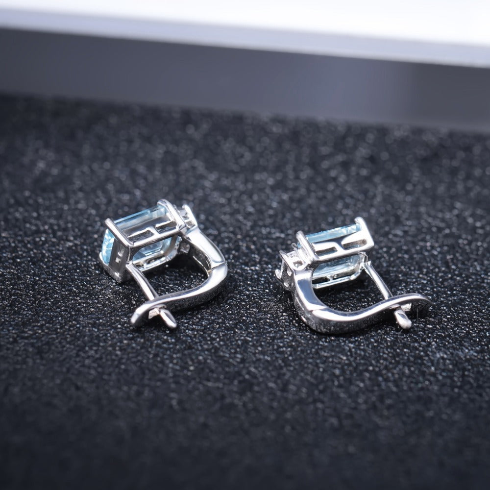Affordable Luxury Fashion Simple and Natural Topaz Stud Earrings Temperament s925Silver Inlaid Natural Gemstone Earrings Earrings