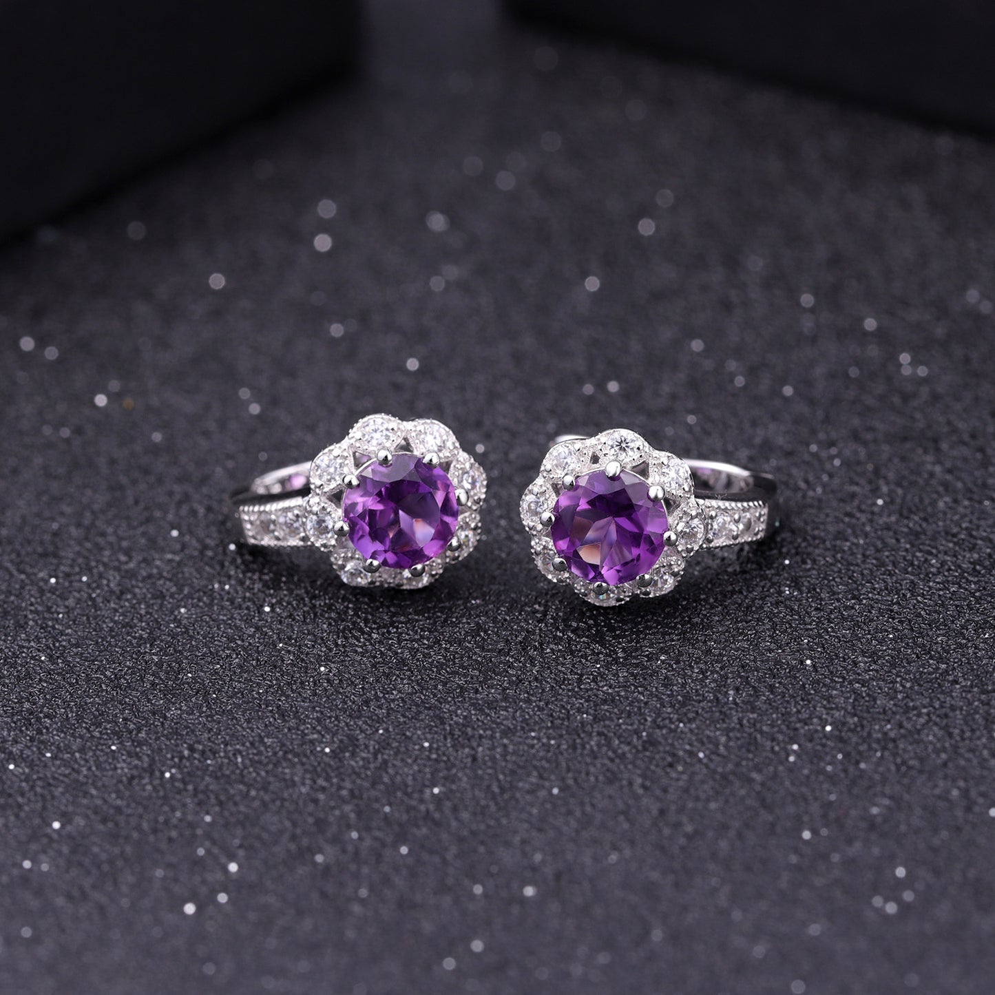 Natural Amethyst Earrings Jewelry Fashionable, Luxurious, and Simple s925Silver Inlaid Natural Gemstone Earrings Earrings