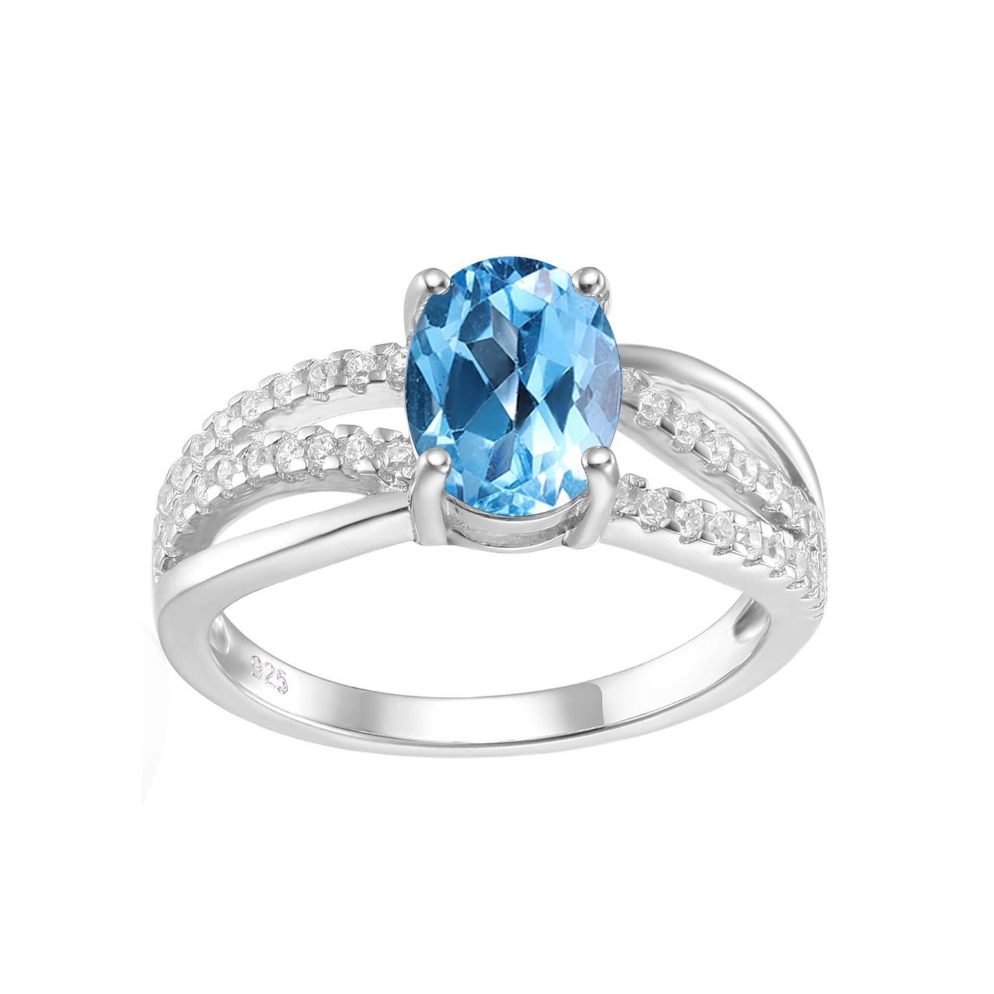 Manufacturer In-Stock Natural Stone Ring for Women Fashion Temperament s925Silver Inlaid Colorful Gemstone Crystal Ring