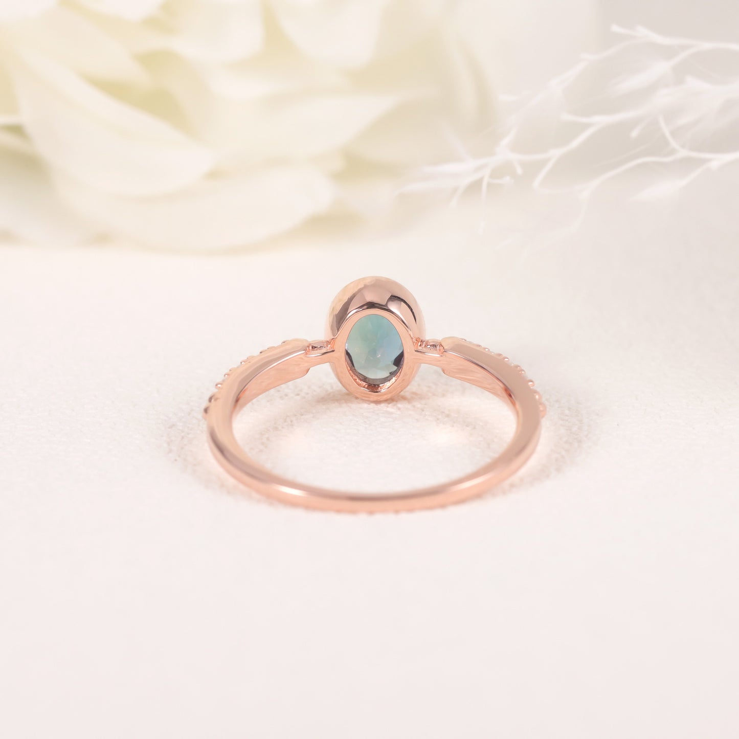 Minimalist Style Synthetic Alexandrite Ring s925Silver Gold-Plated Gemstone Ring