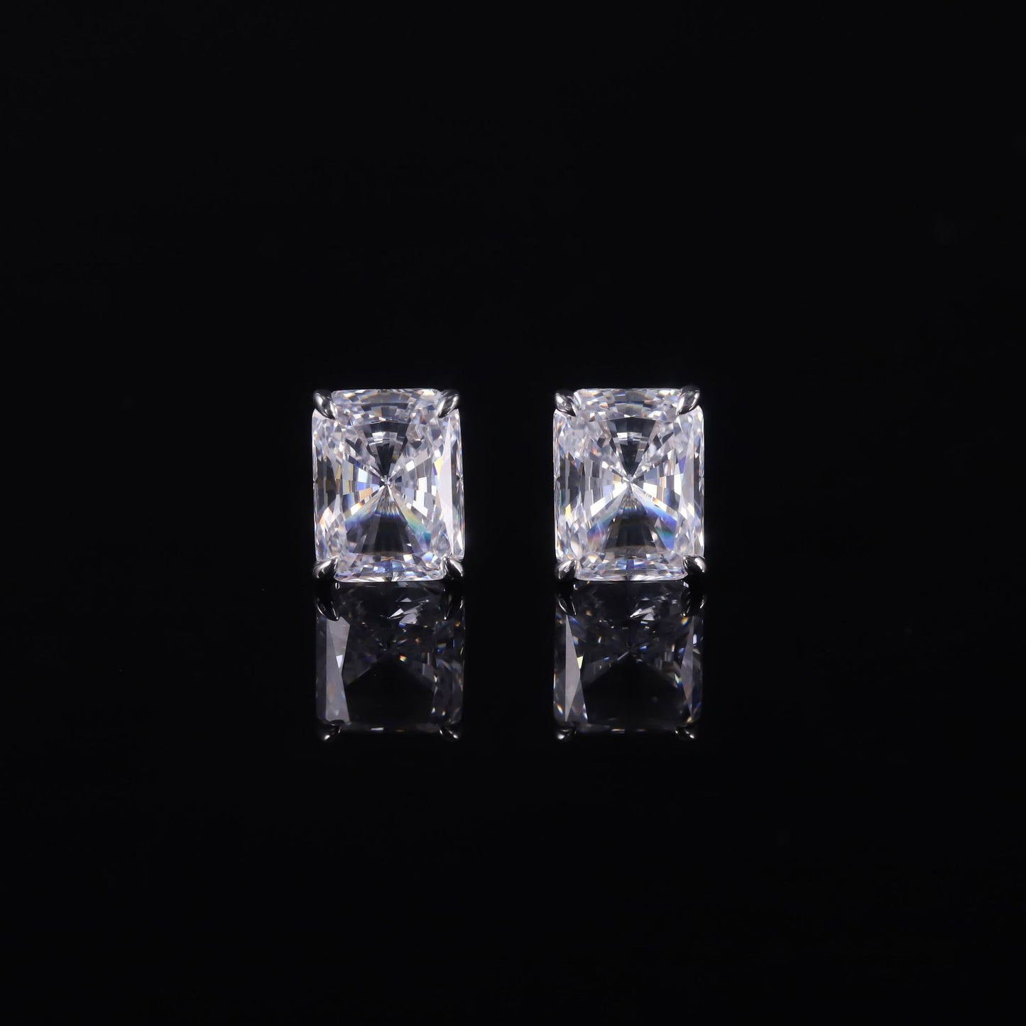 14K Gold Inlaid3Carat Moissanite Earrings with Band GRA Certificate9/10/18K White Gold Earring Studs