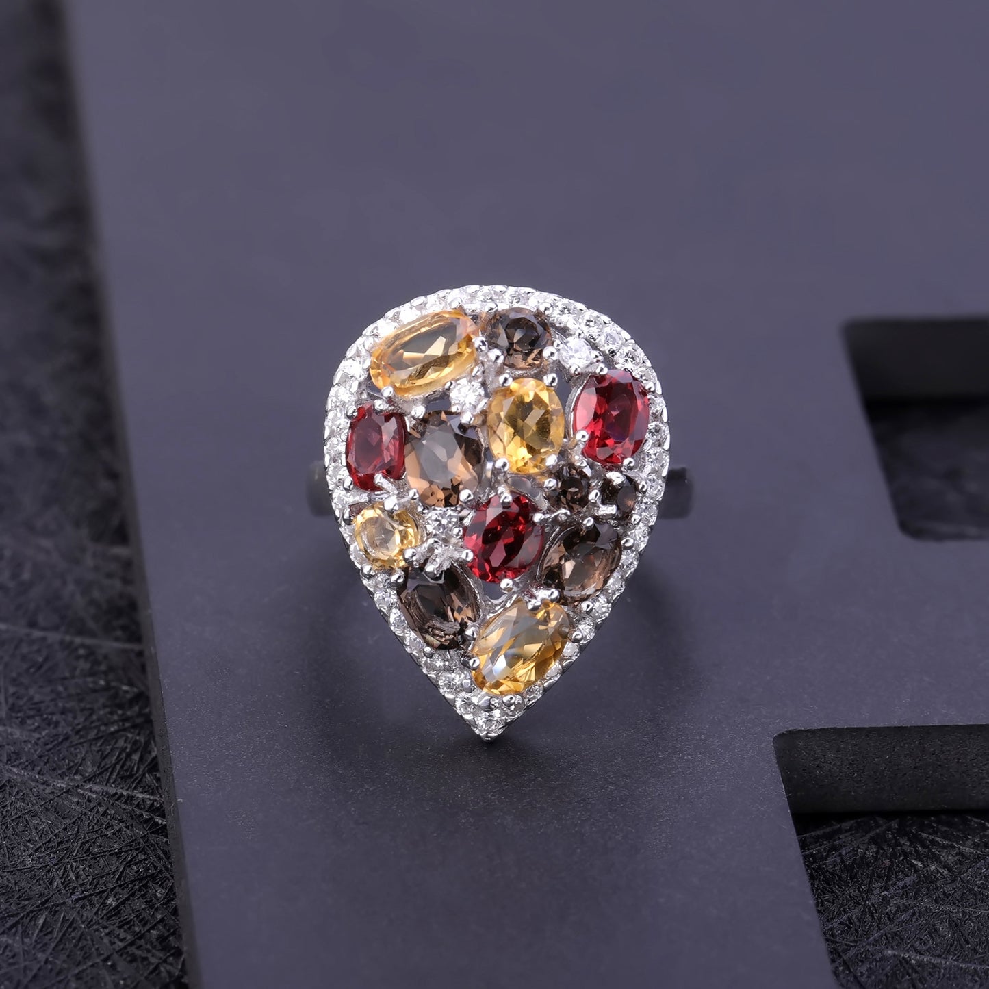 Factory Direct Supply Natural Gemstone Pure Silver Ring Fashion Retro Inlaid Natural Gemstones s925Silver ring