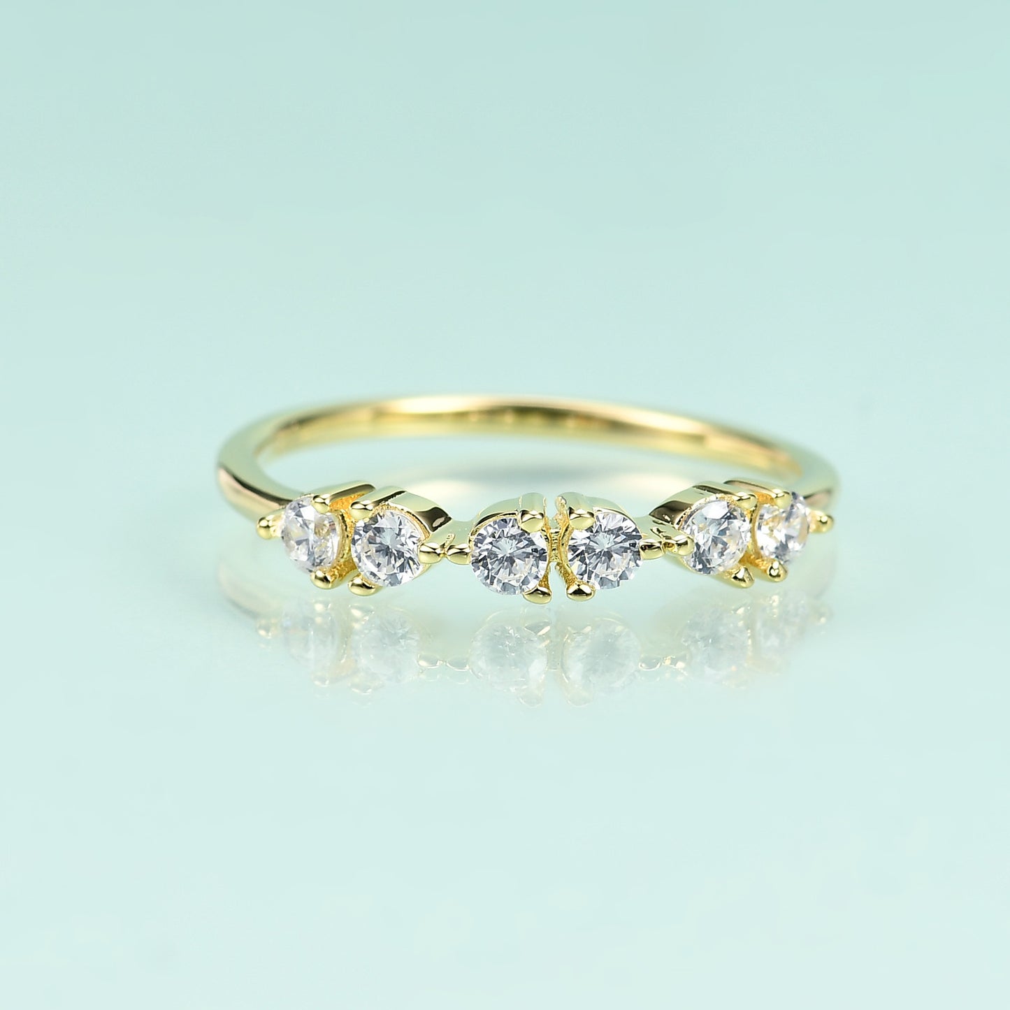S925Sterling Silver Inlaid Colorful Gemstone Ring Set Light Luxury Fashionable Elegant Simple Style Plated14k Gold ring