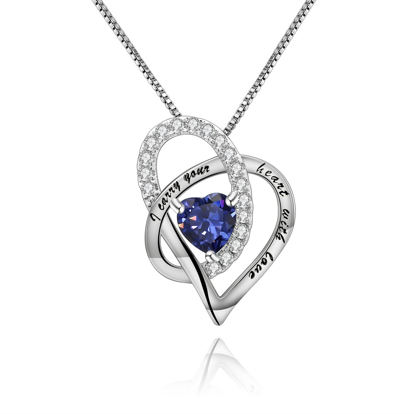 Luxurious High-End Gemstone Pendant Interlocking Design December Birthstone s925Silver Necklace Pendant