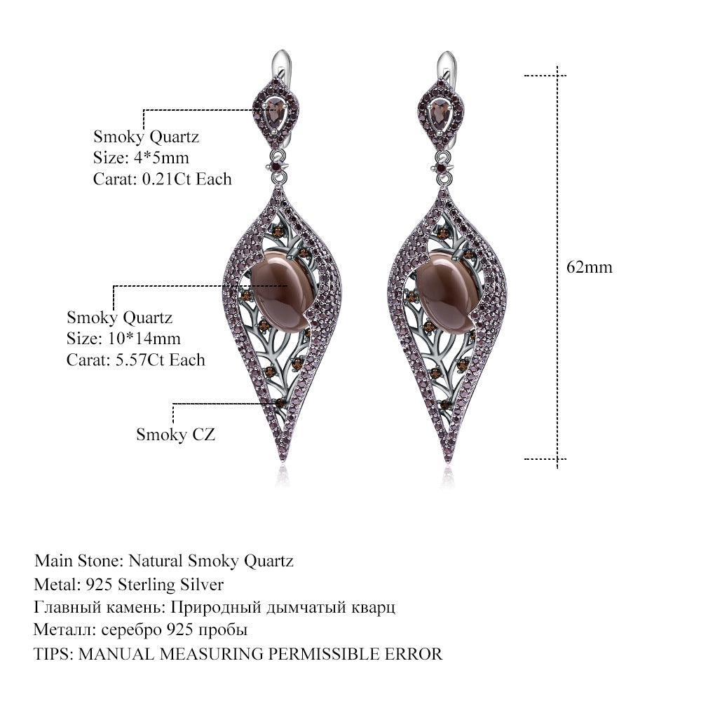 Italian Craft Designer Earrings Vintage Style Jewelry925Silver Natural Gemstone Citrine Earrings Drop Earrings