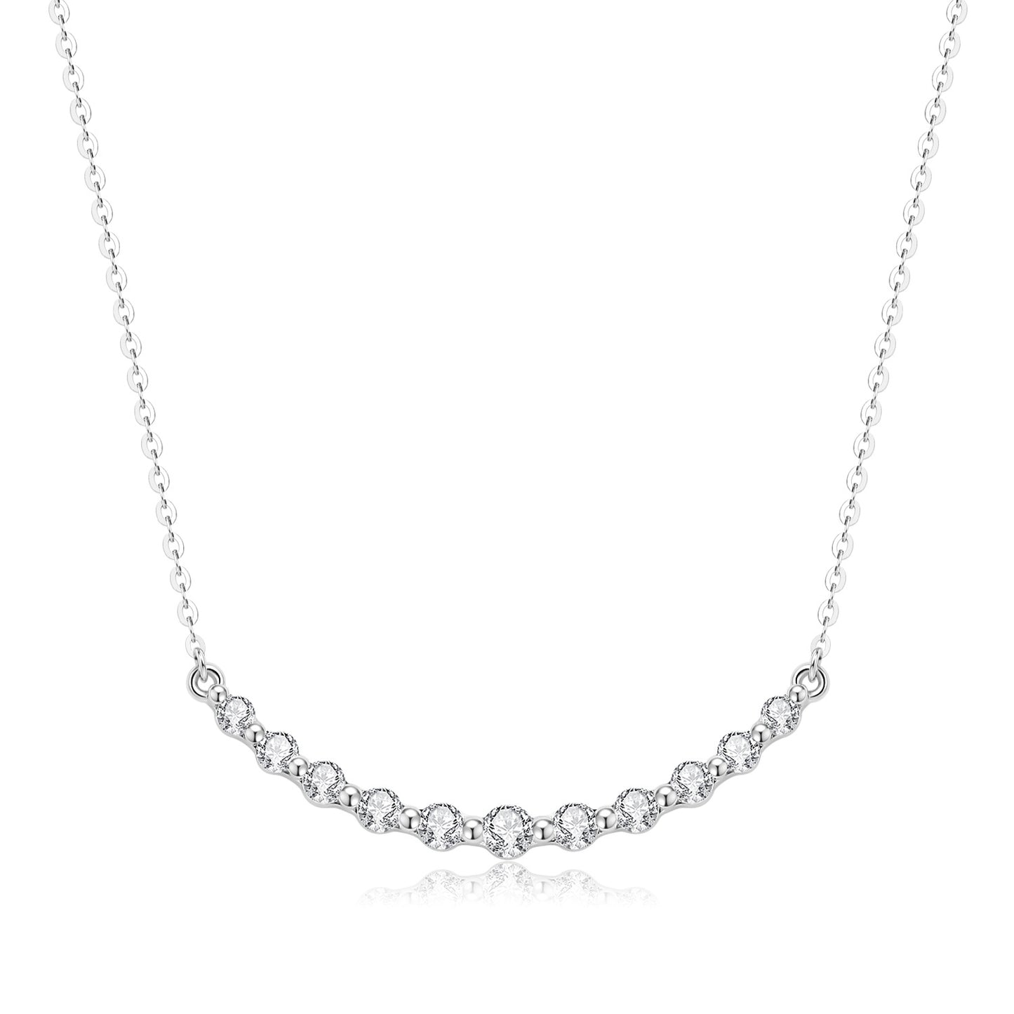 Temperament entry lux18k Gold Inlaid Cultivated Diamond Necklace with Genuine Diamond V Shape Au750k Gold and Platinum Clavicle Chain