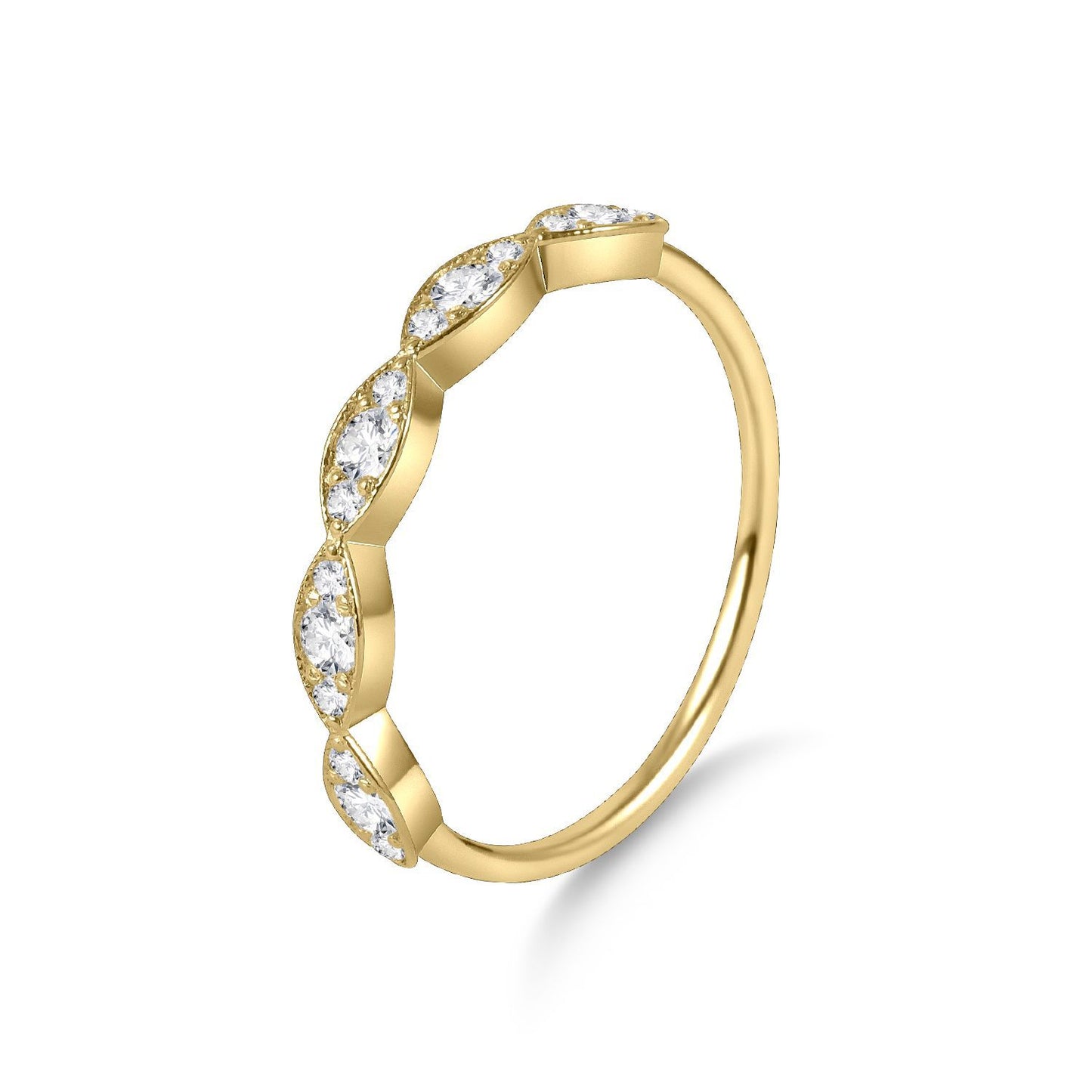 Original Design s925Sterling Silver Moissanite Ring Thin Gold Dawn Series Small Ring Crushed Diamond Ring