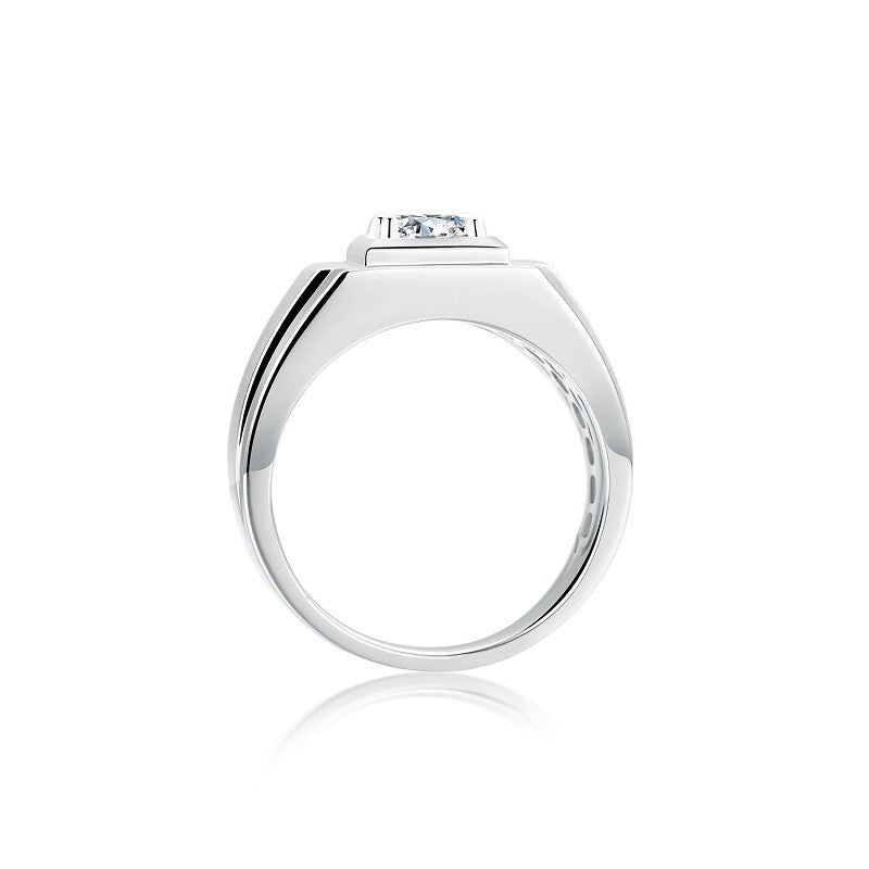 Fashionable Luxurious Moissanite Men's Ring Elegant and Unique s925Silver Inlaid Gemstone Moissanite Ring
