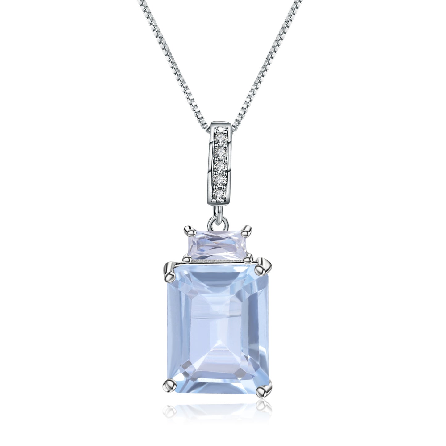 Classic casual Topaz Jewelry Set s925Sterling Silver Inlaid Gemstone Earrings Pendant ins Wind Ring