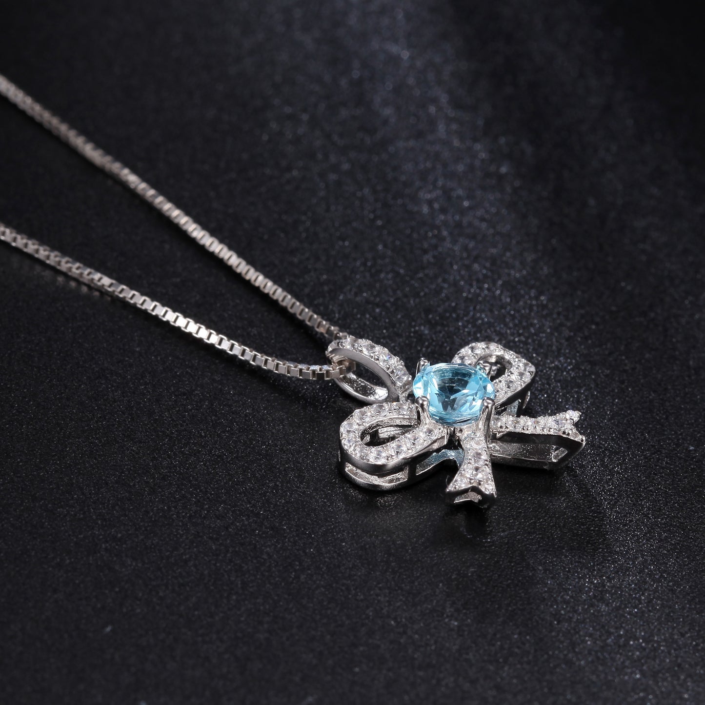 Design Light Luxury Jewelry Topaz Gemstone Pendant French Romance925Silver Inlaid Natural Gemstone Necklace Pendant