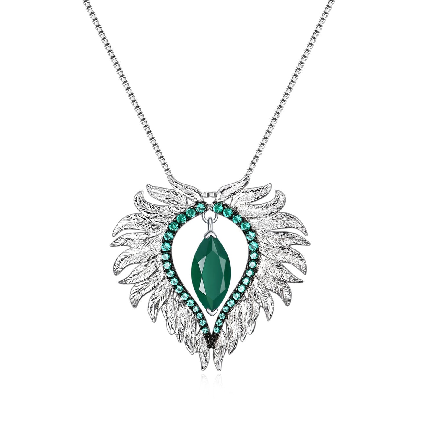 Designer Luxury Angel Wings Pendant Advanced Sense925Silver Inlaid Natural Gemstone Amethyst Necklace Pendant