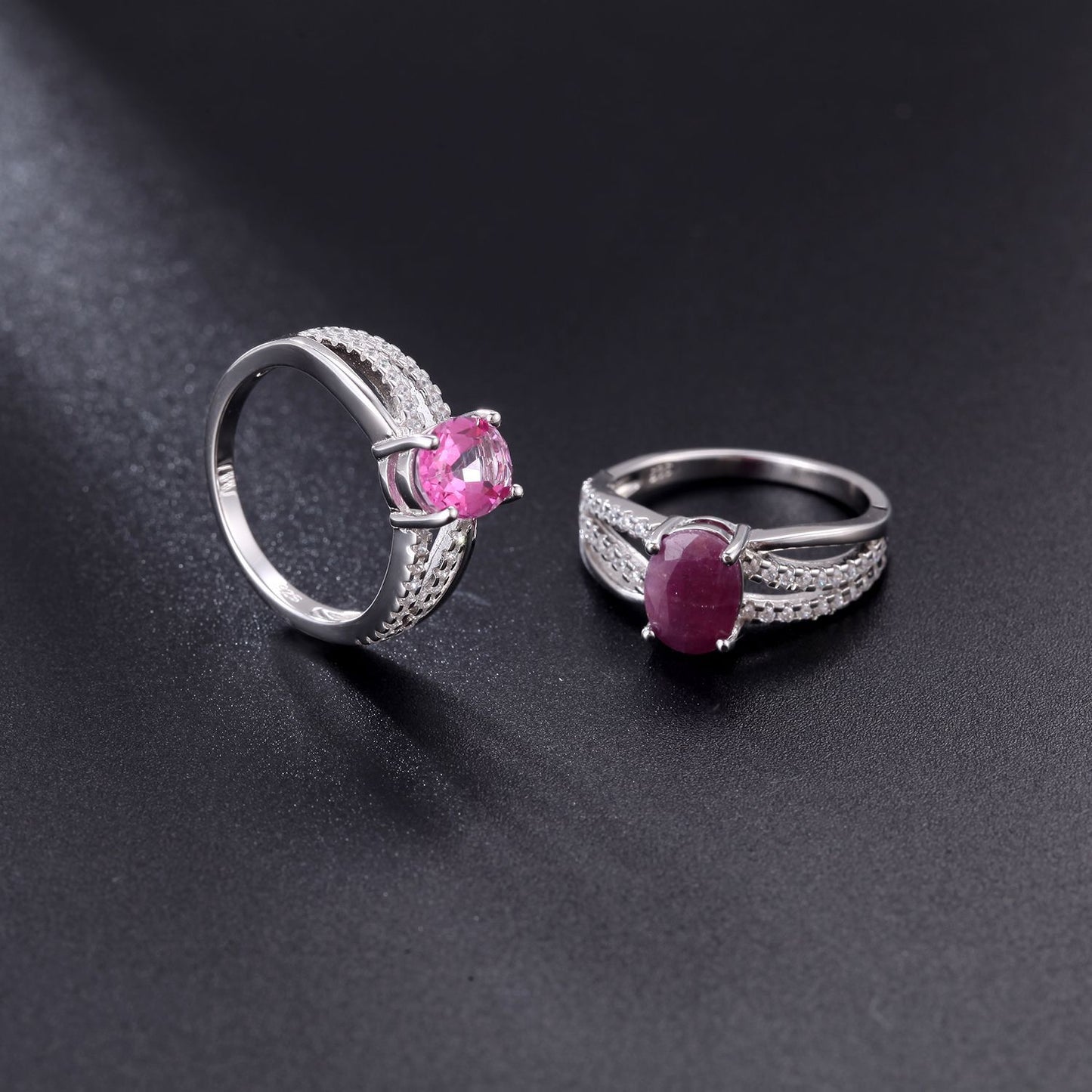 Manufacturer In-Stock Natural Stone Ring for Women Fashion Temperament s925Silver Inlaid Colorful Gemstone Crystal Ring
