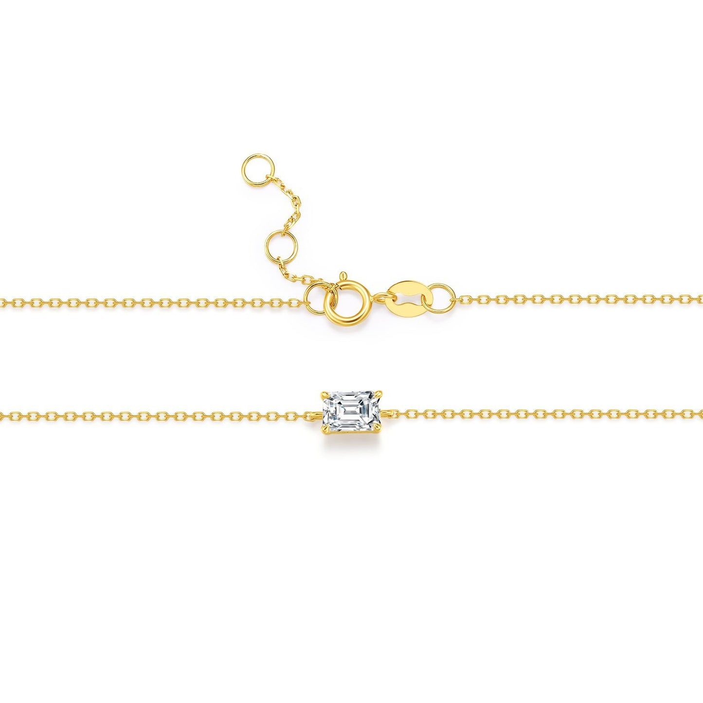 Simple and Stylish18k Gold Inlaid Cultivated Diamond Bracelet0.3Carat Emerald-Shaped Diamond Gold Bracelet In Stock