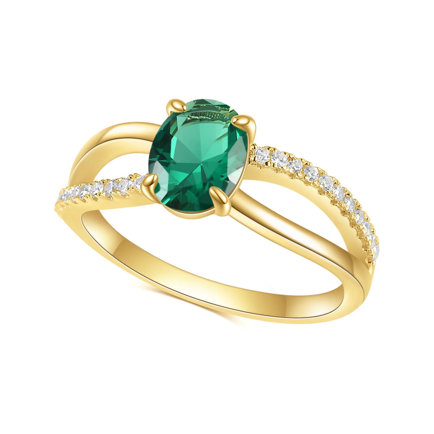 S925Sterling Silver Inlaid Emerald Nano Ring High-end Luxury Fashionable Colorful Gemstone Ring