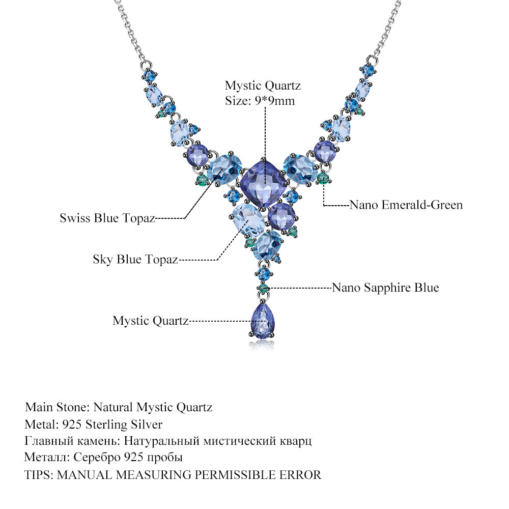 Designer High-End Luxurious Jewelry Set s925Silver Natural Topaz Ring Earrings Pendant