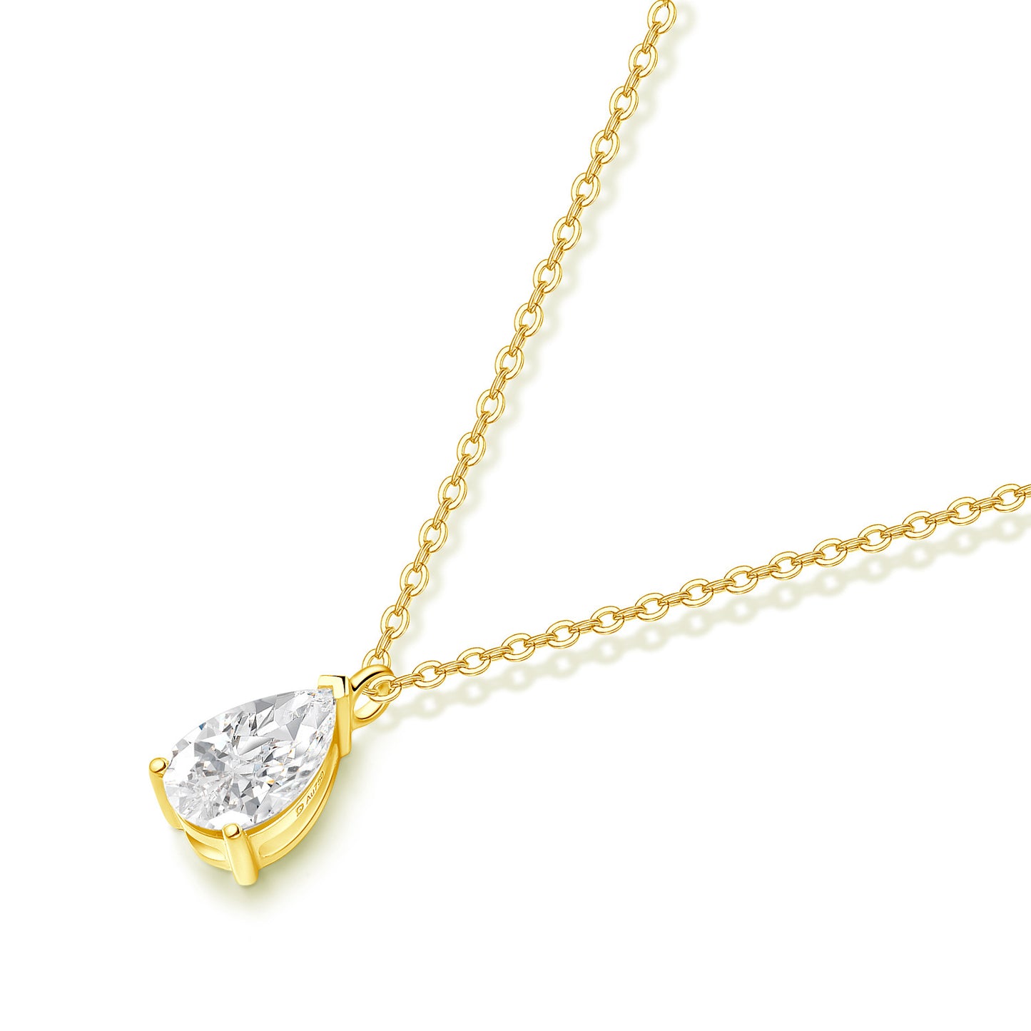 Fashion18k Lab-grown Diamond Pendant0.5Carat Pear-Shaped Water Drop Real Diamond Gold Necklace Simple Single Diamond k Gold accessories