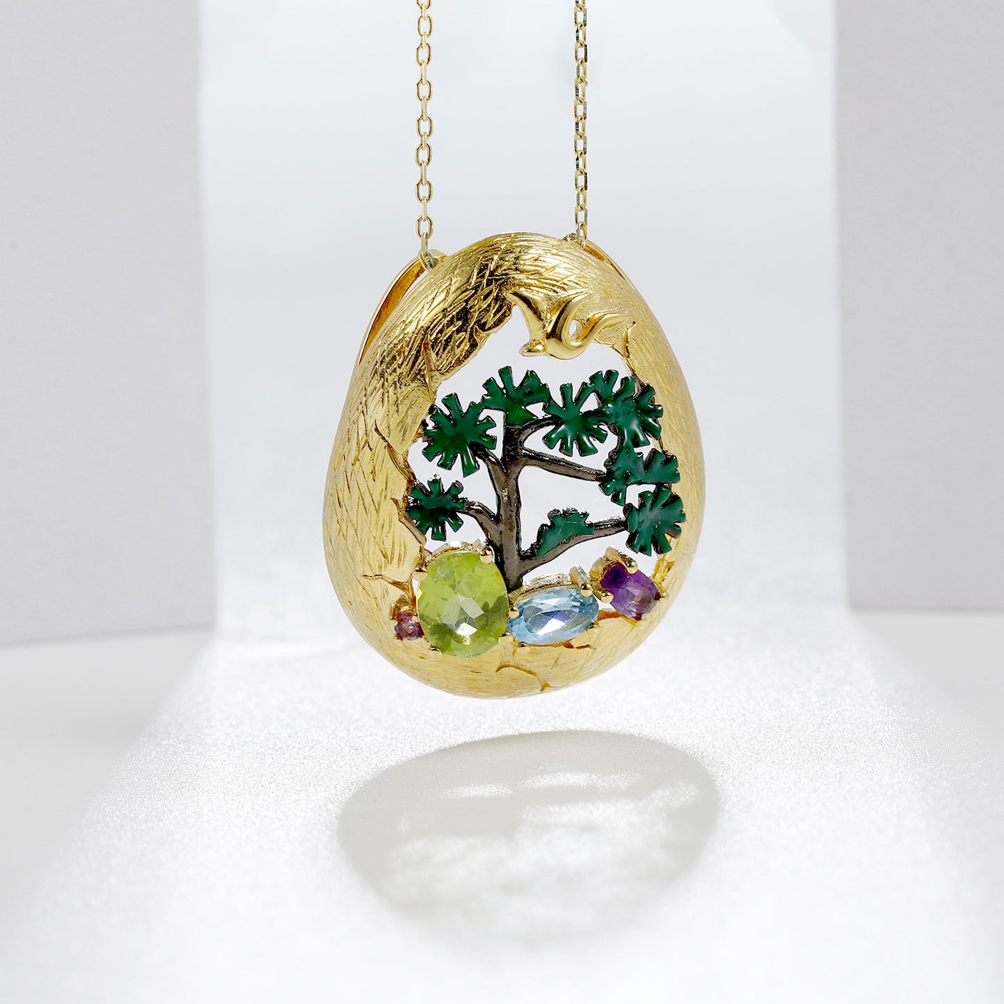 Designer Style High-End Personality Natural Gemstone Pendant with Natural Wind Design s925Silver Natural Gemstone Pendant