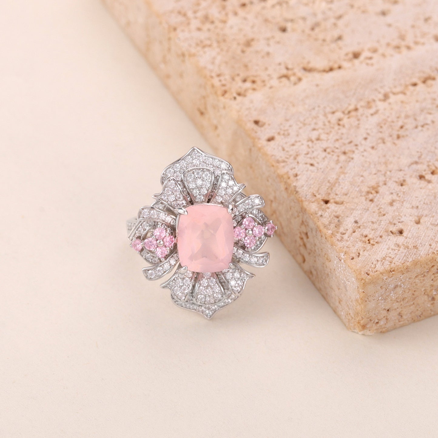 Statement Gemstone Ring with Large Carat Size s925Sterling Silver Natural Topaz Purple Yellow Crystal Ring Luxurious