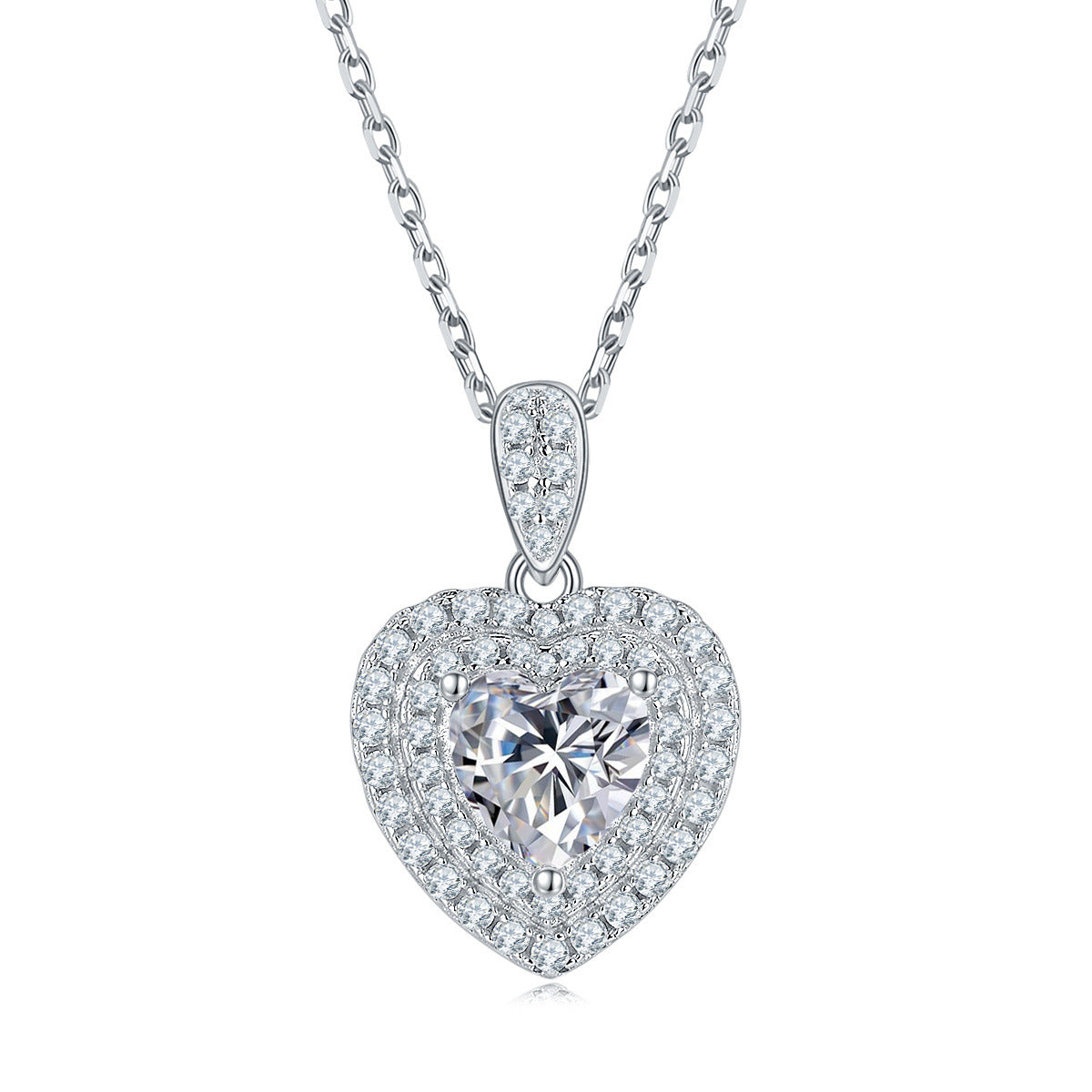 Luxurious and Affordable1Carat Moissanite Jewelry Set9/10/14/18k Gold Earrings Ring Necklace