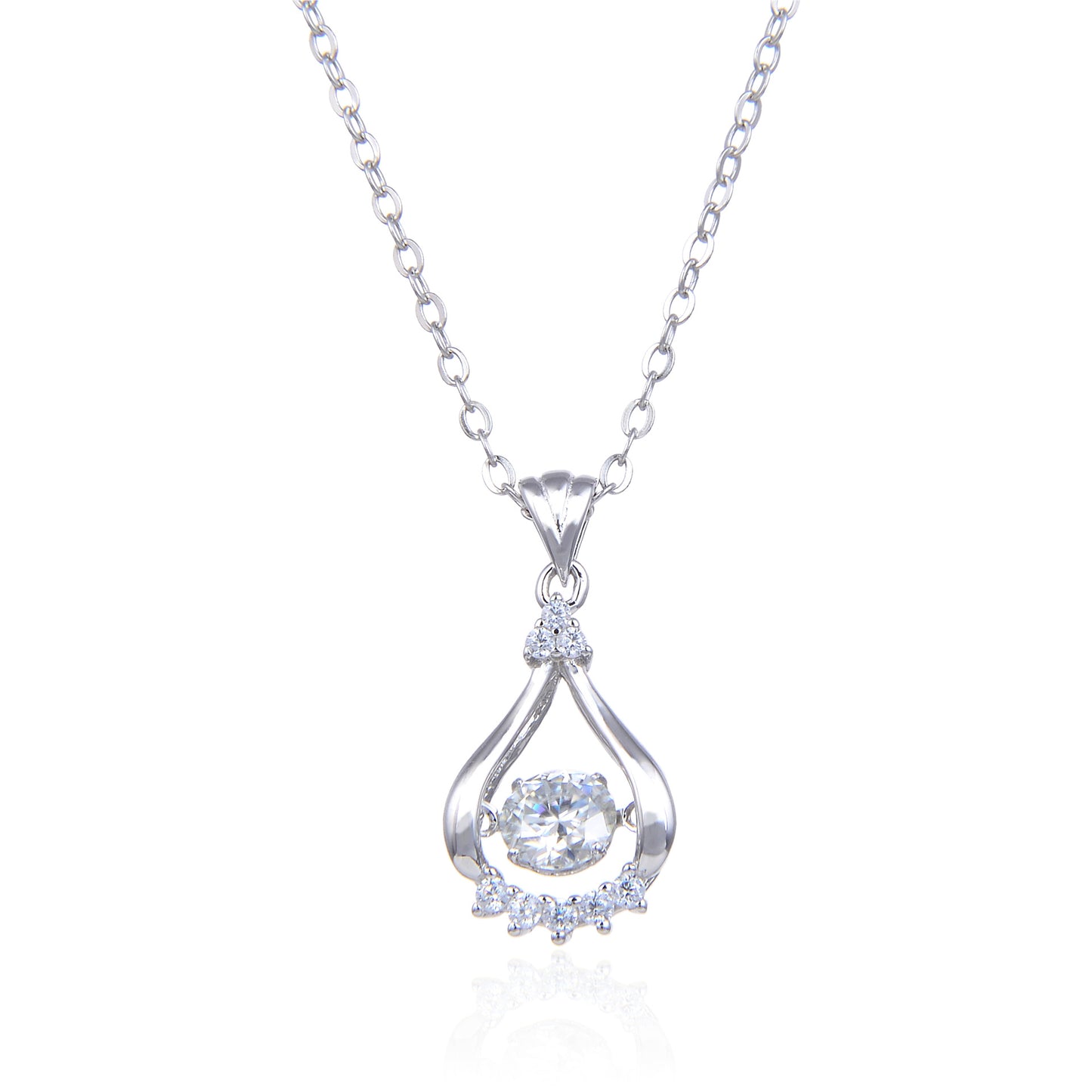 Dynamic Style Light Luxury Moissanite Pendant GRA Certificate Fashionable Temperament s925Silver Inlaid Moissanite Necklace Pendant