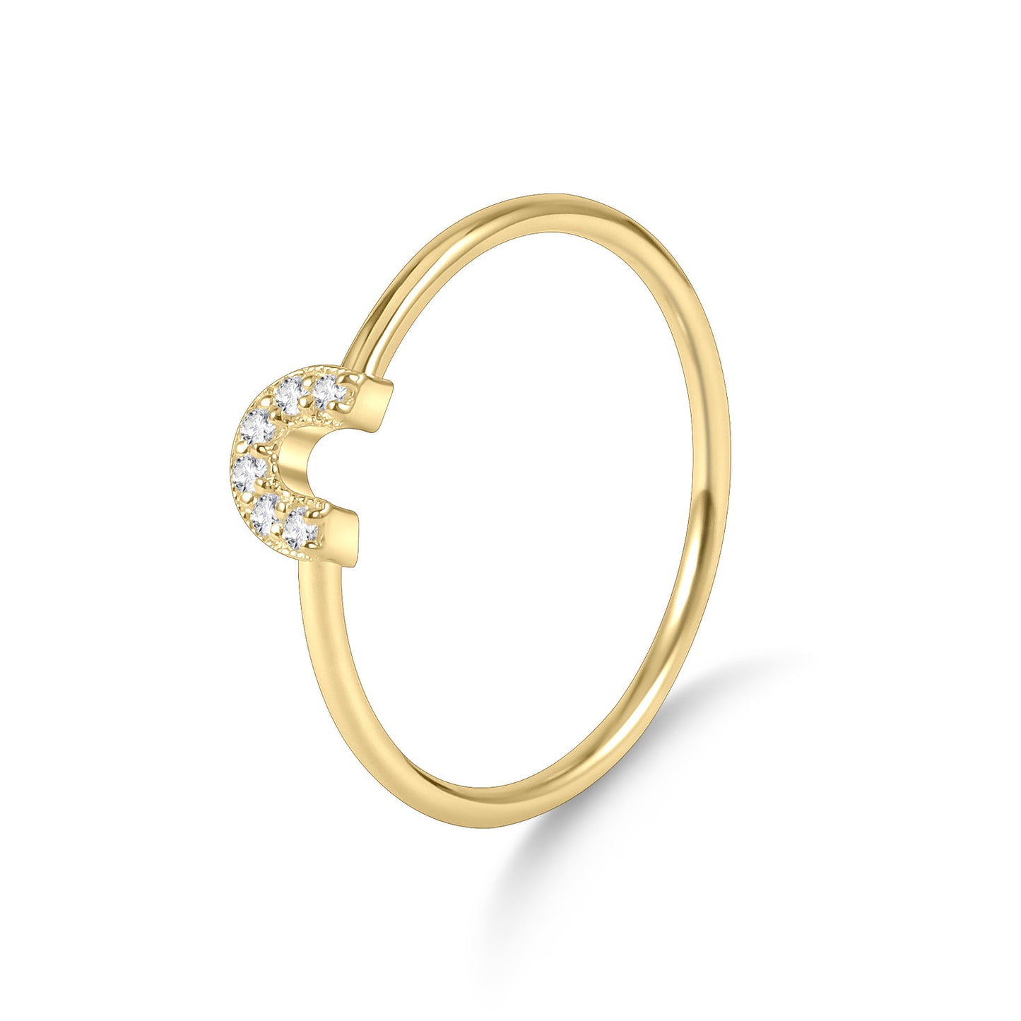 Minimalist style s925Sterling Silver Inlaid Moissanite Jewelry Golden Dawn Series Small Ring Star Geometric Texture Ring