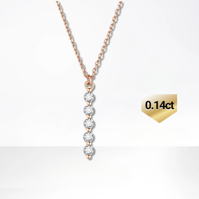 Fashion Five-Star Beads18k Gold Inlaid Cultivated Diamond Necklace Real Diamond Lucky Series Rose Gold k Gold necklace