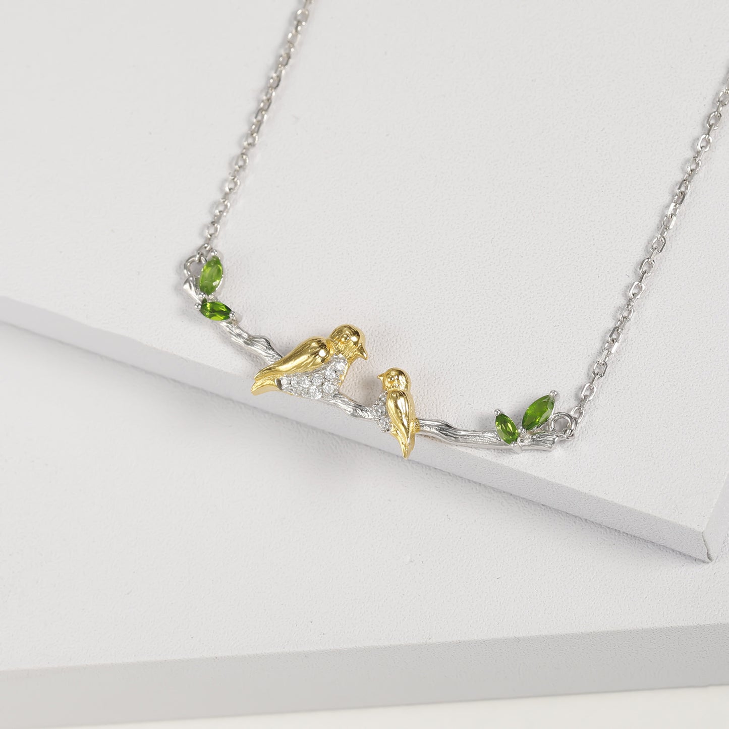 Designer High-End Pendant Bird Natural Style Design s925Silver Natural Gemstone Necklace Pendant