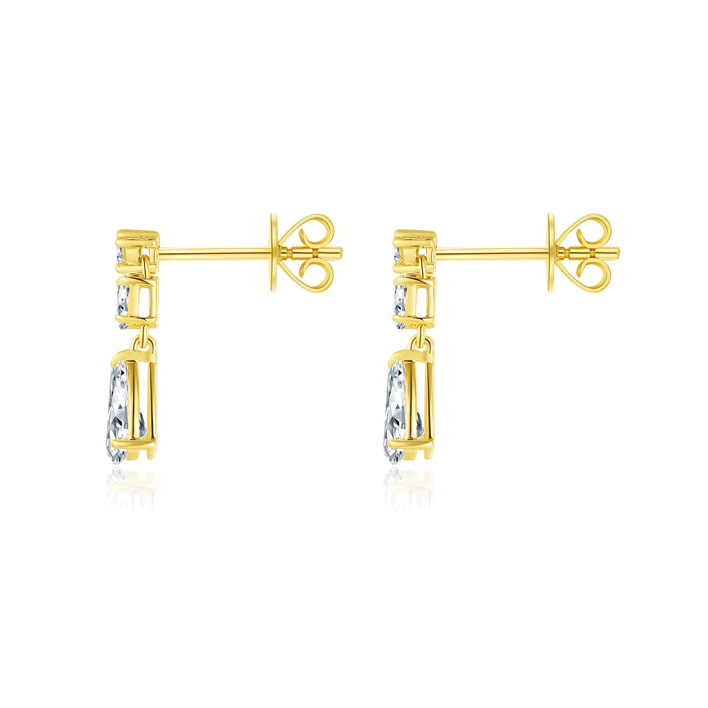 Light Luxury14k Gold Inlaid Cultivated Diamond Earrings for Women, Unique Pear-Shaped Water Drop Earrings k Gold earrings2024Popular