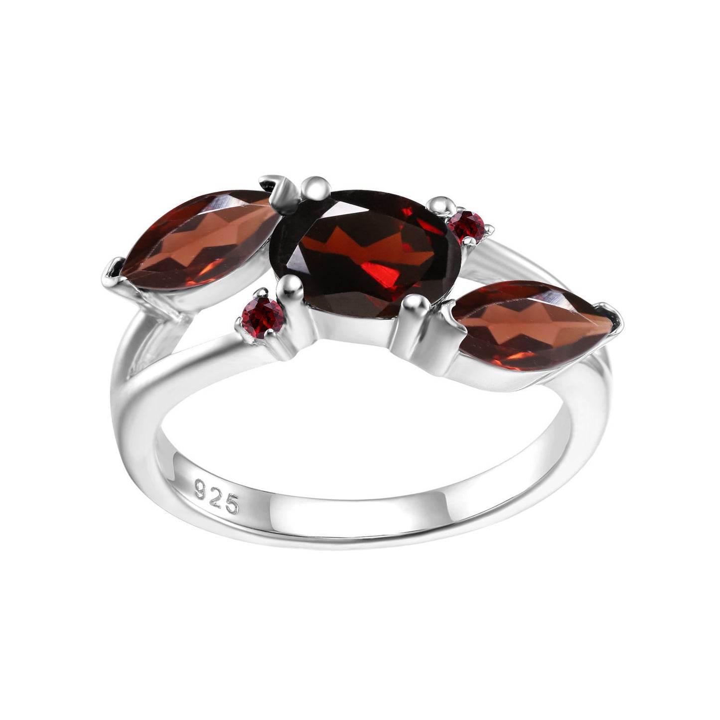 New Design Sense Natural Gemstone Ring Fashion Temperament s925Silver Inlaid Gemstone Amethyst Ring