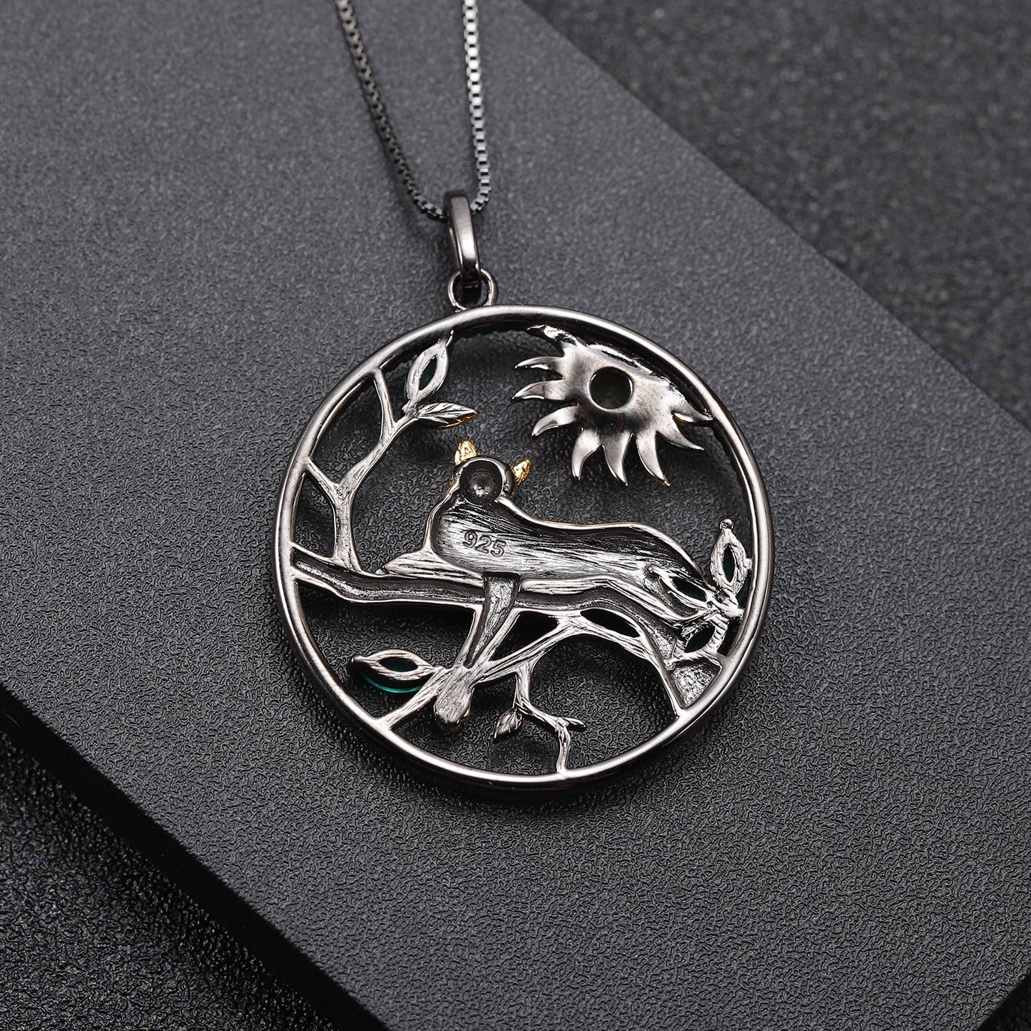 Designer High-End Gemstone Pendant Animal Tiger Element Design925Silver Natural Garnet Necklace Pendant