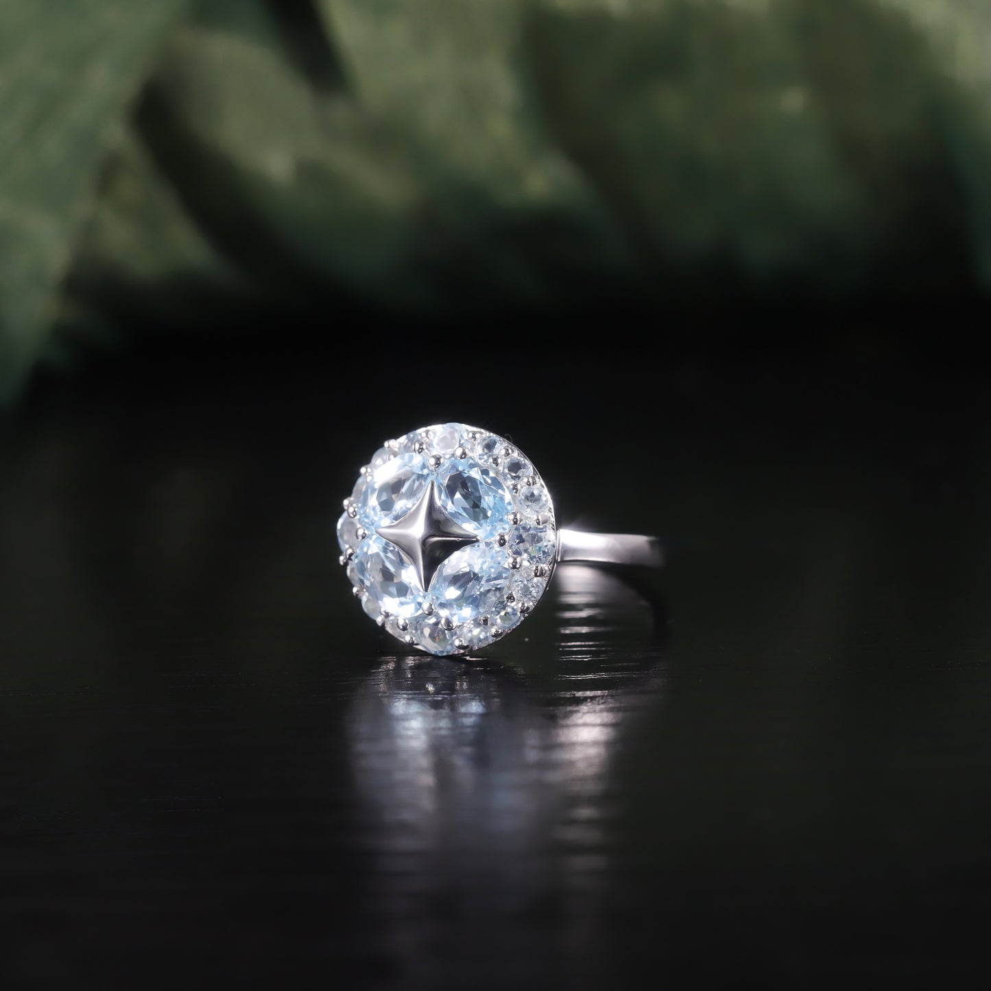 Unique Niche Rings s925Sterling Silver Gemstone Ring Natural Topaz Ring New Style