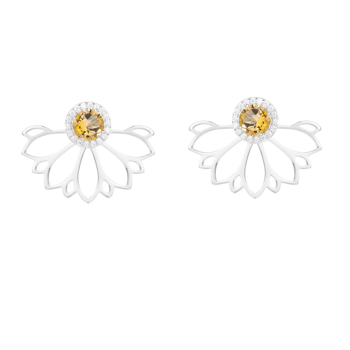 New Creative Design Natural Topaz Earrings French Romantic Style s925Silver Inlaid Natural Gemstone Earrings