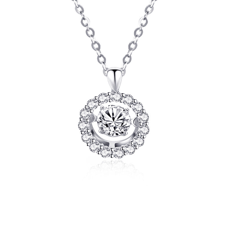 Dynamic Style Light Luxury Moissanite Pendant Fashionable and Elegant s925Silver Inlay0.5Carat Moissanite Necklace Pendant