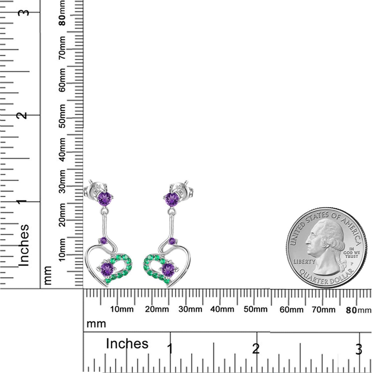 Spring and Summer New Natural Amethyst Topaz Earrings925Sterling Silver Creative Niche Design Gemstone Earrings