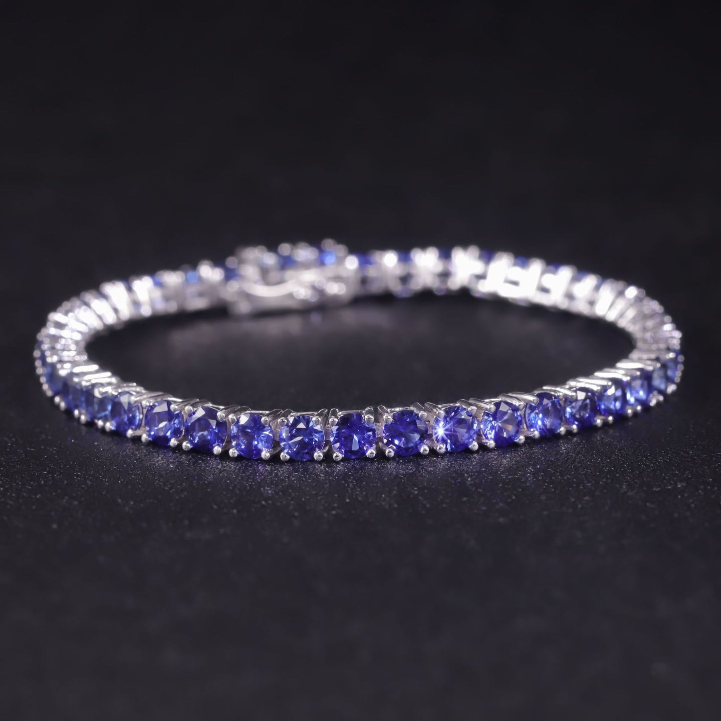 High-Quality Cultivated Gemstone Bracelet for Women3/4mm Tennis Chain s925Sterling Silver Gemstone Bracelet Luxurious