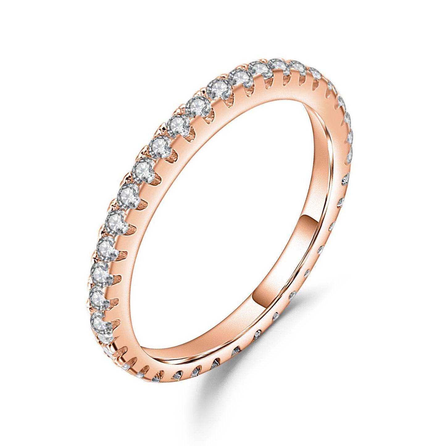 Simple ins Wind18K Rose Gold Ring Moissanite Ring Custom Pure9/10/14K White Gold Ring