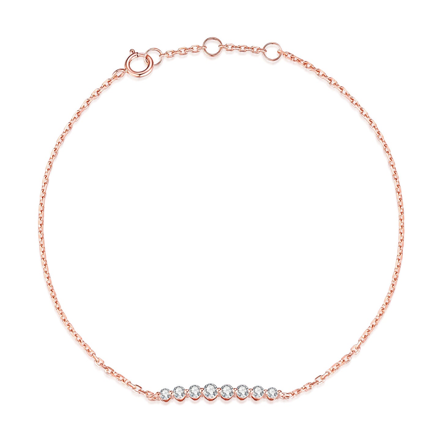 Fashion ins Wind18k Women's round Diamond Rose Gold Bracelet k Gold Bracelet Fresh