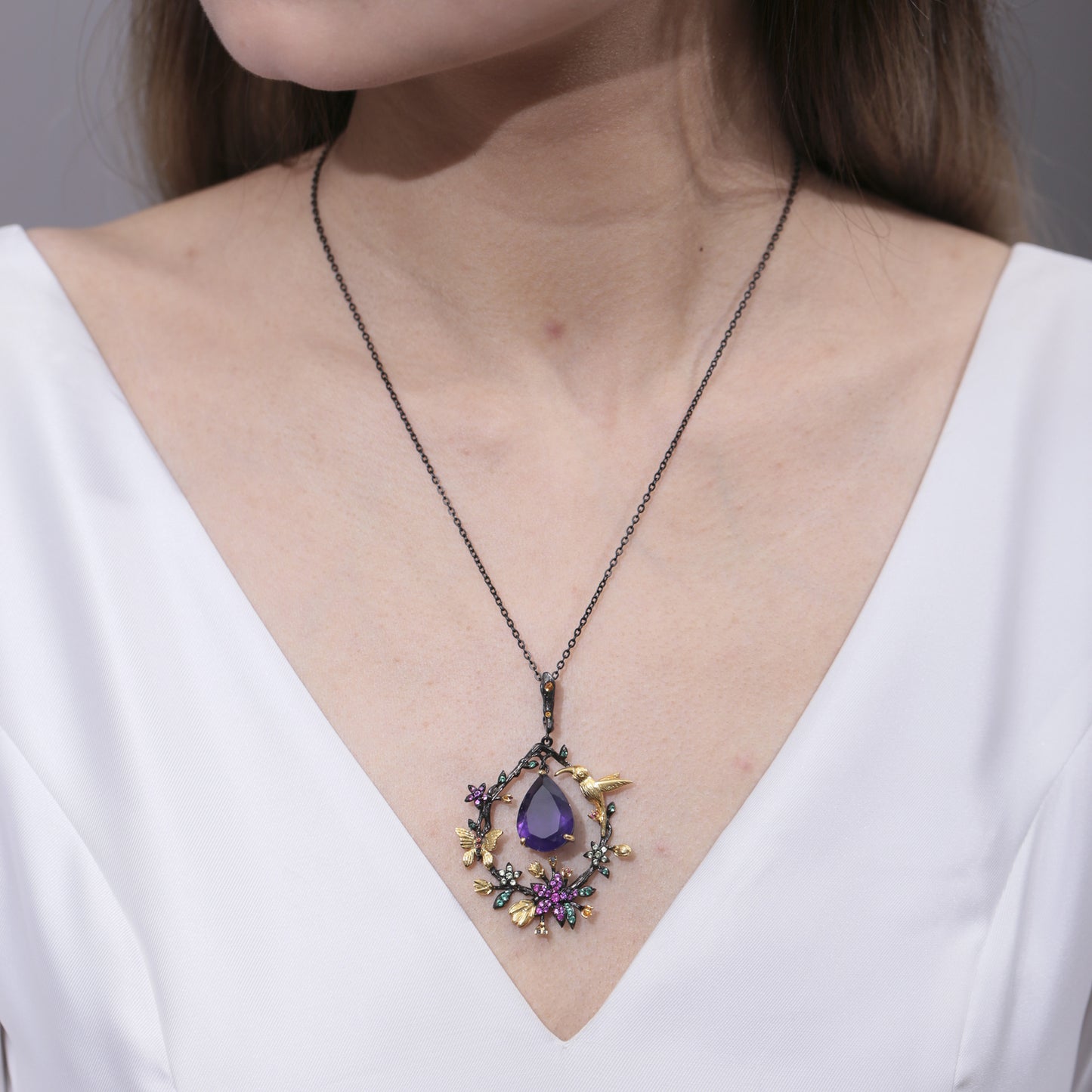 Springtime Joy Pendant925Silver Natural Gemstone Necklace with a Fresh and Natural Design for Women ins Wind